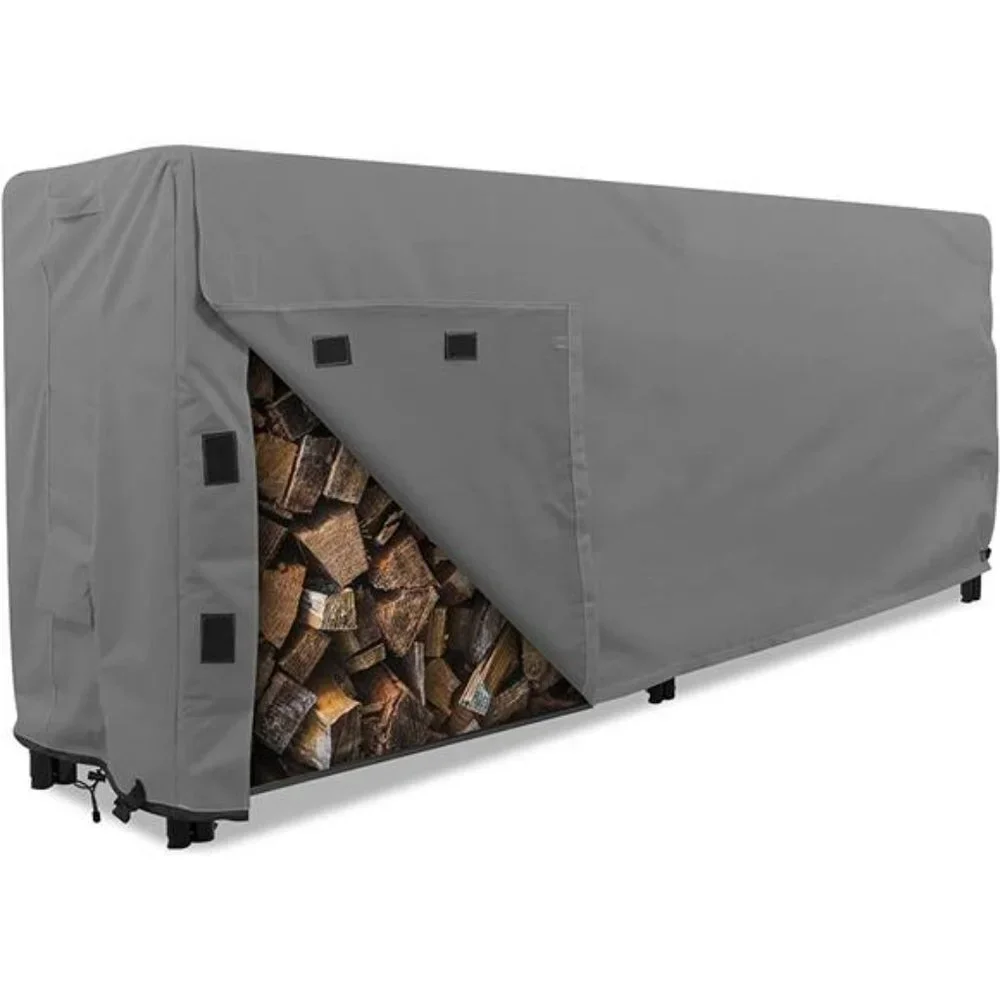 Firewood Rack Cover 8 foot - Heavy Duty - Black